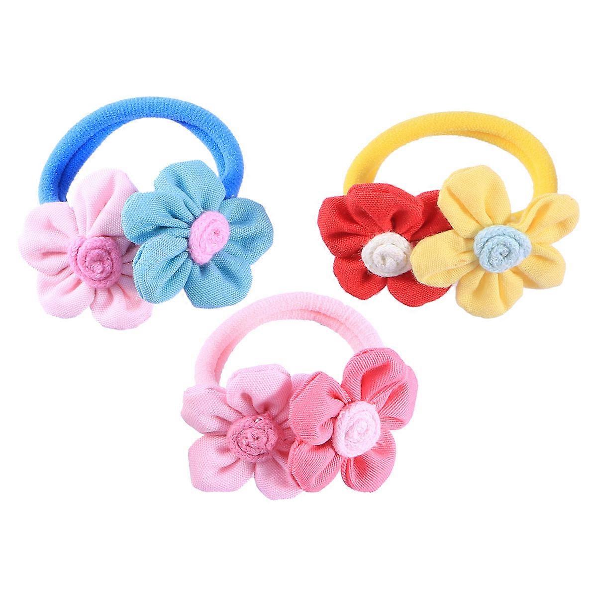 اكسسوارات الشعر للفتيات جميلة الأزهار العلاقات الشعر يحمل الشعر في مكانه الاستخدام اليومي 3Pack