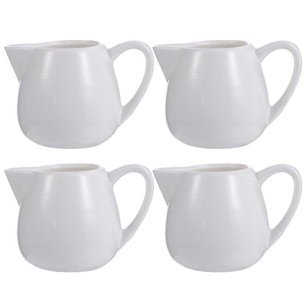 Porcelain Cup Espresso Frother Cup Classic Style Small Jug With Handle For Home Users 50ml Capacity 4Pcs
