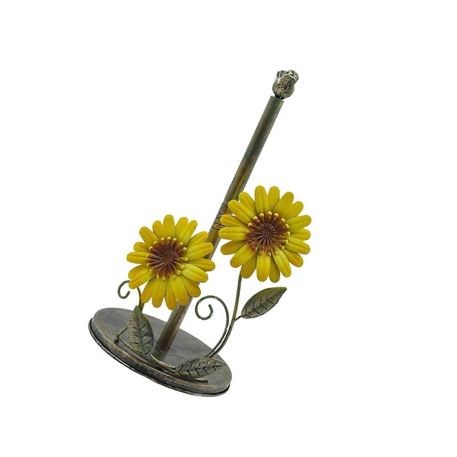 Flower Pattern Metal Paper Towel Holder Vertical Tissue Holder Modern Paper Towel Holder for Party Study Ref: 7324