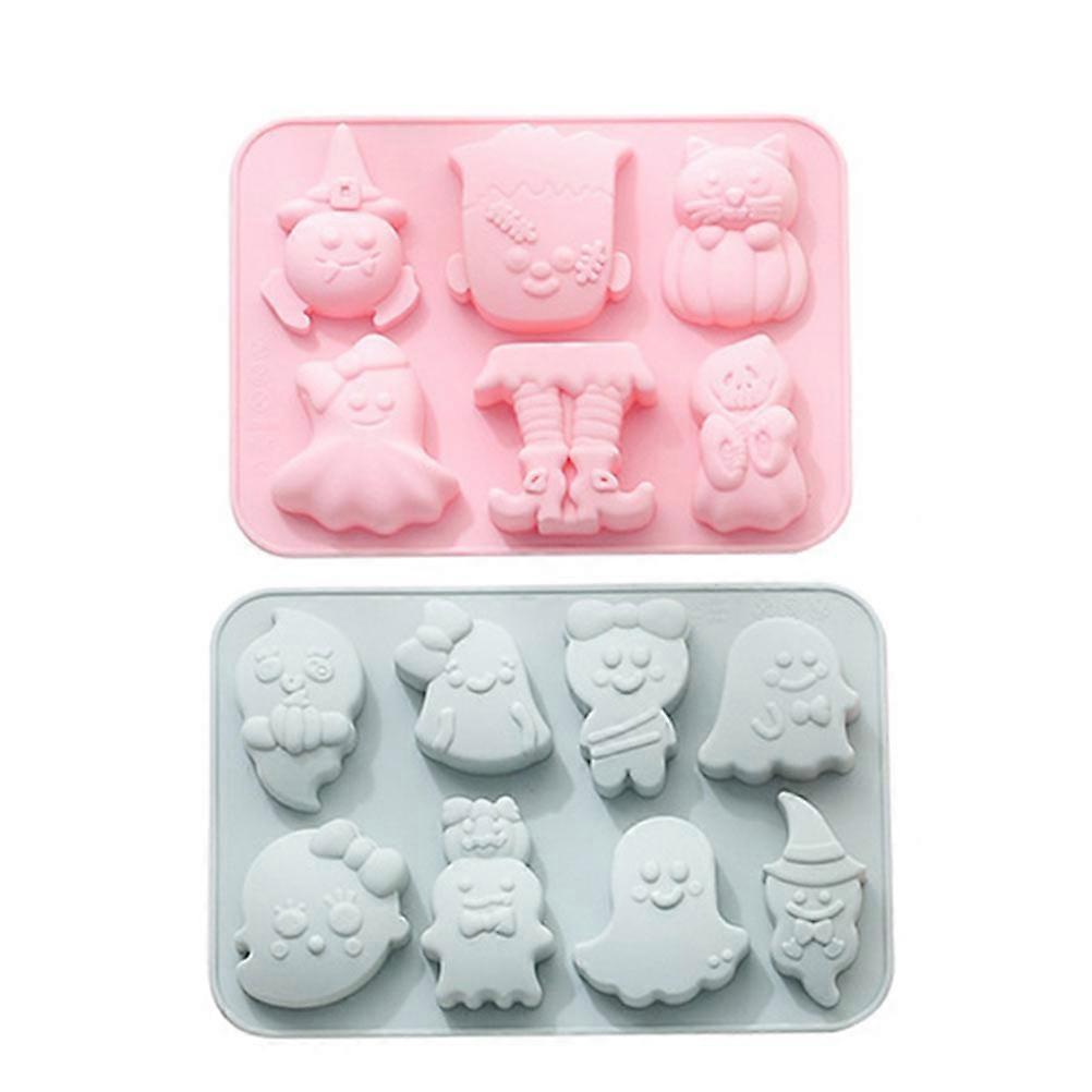 Halloween Cake Mold Baking Forms Moulds 1 Set Assorted Color Pumpkin And Skeleton Shape Creation Easy Demold 2 Pcs