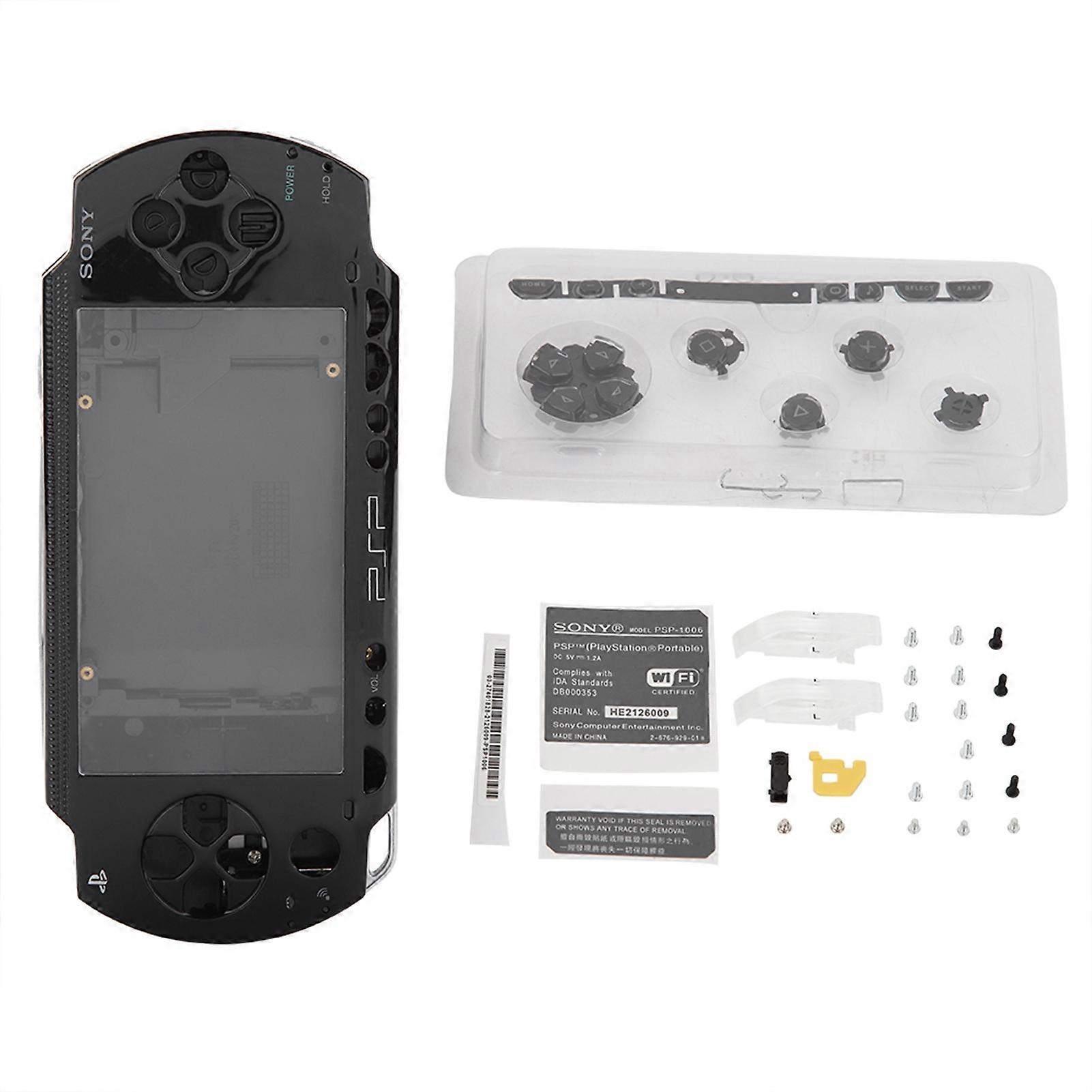 Case Cover Replacement Full Shell Housing Set with Buttons Kit For PSP 1000 (Black)