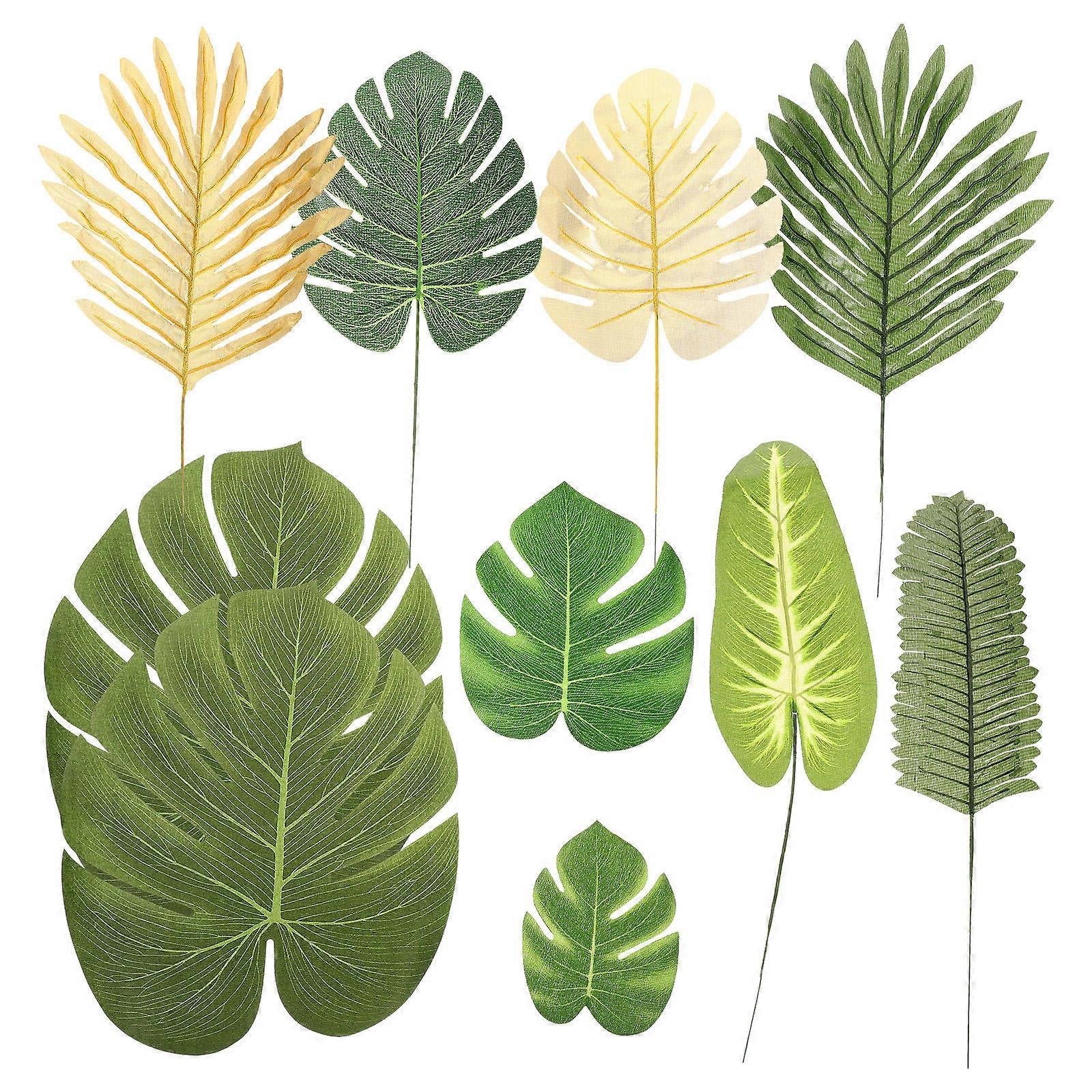 66PCS Realistic Artificial Monstera Leaves Set for Tropical Party Decor, Versatile Fake Palma Foliage for Hawaiian Beach Events and Unique Indoor