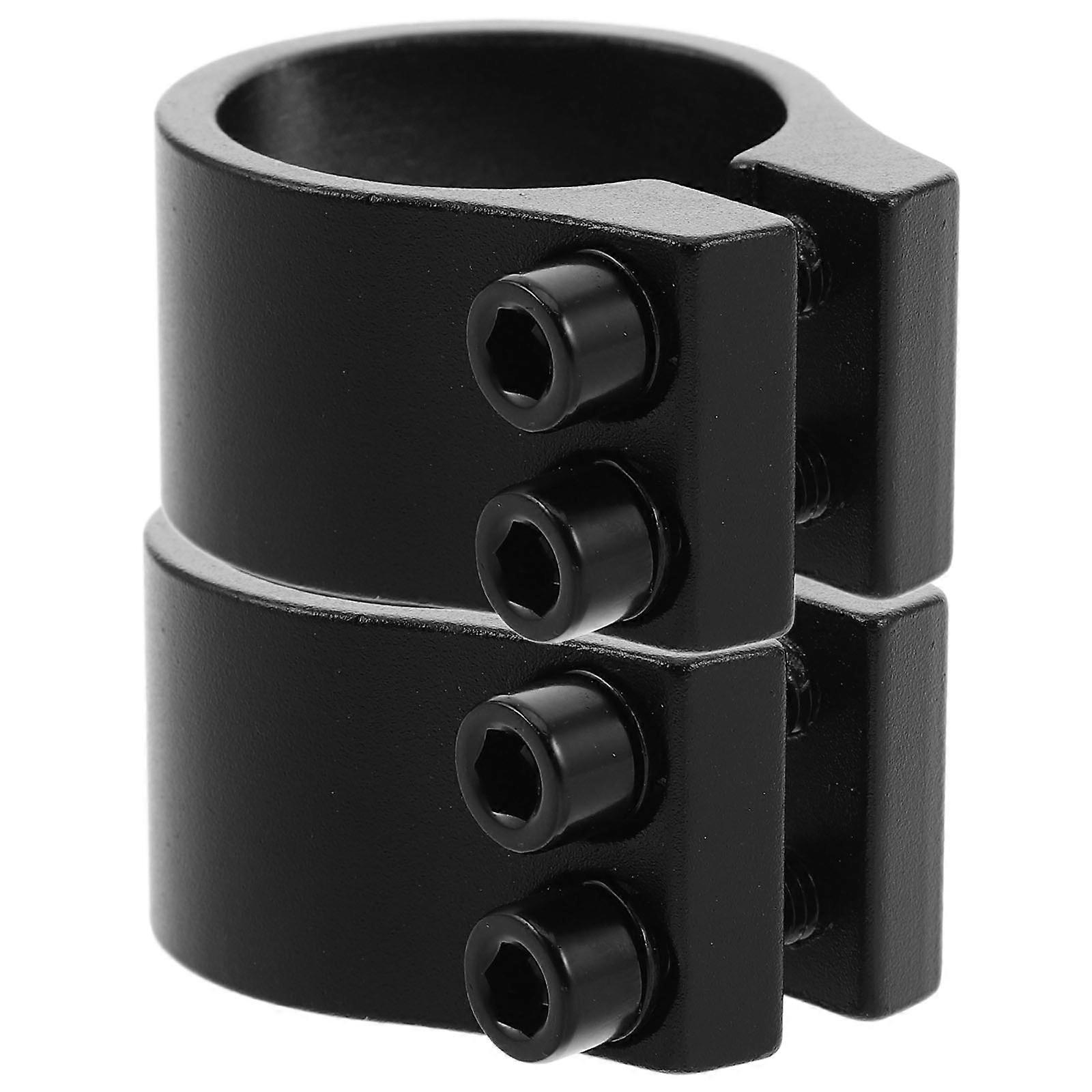 Bike Seat Post Clamp Bicycle Seat Tube Clamp 34.9mm Enhanced Stability Prevent Unwanted Movement Sandblasted Black 2Pack