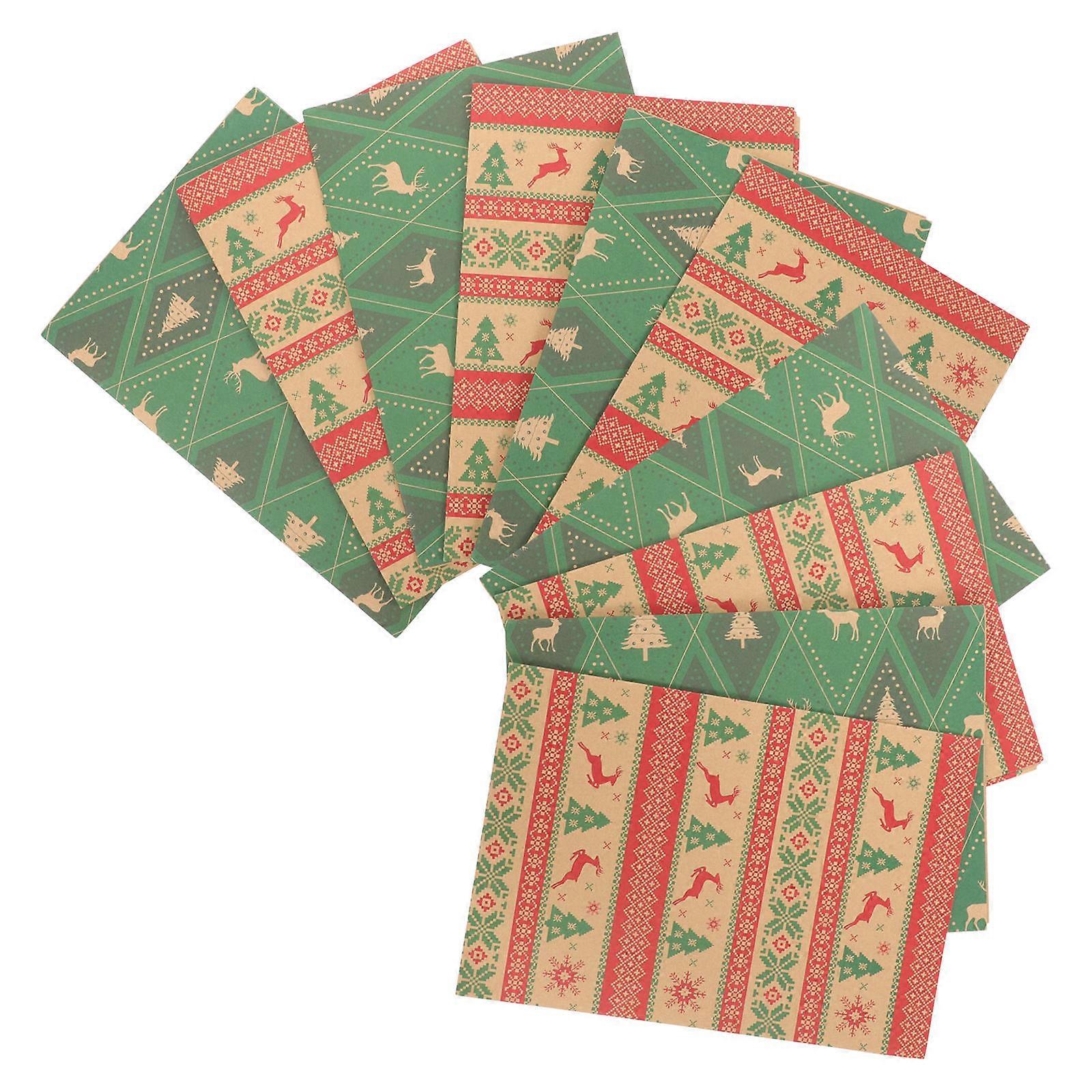 New Year Wrapping Paper present Box Wrapping Paper Birthdays Festive Decoration Assorted Color 70.00X50.00X0.10cm 10Pcs