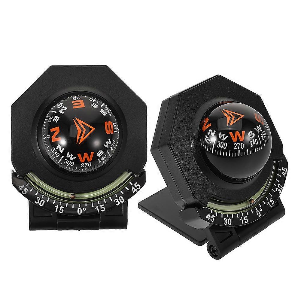 Car Compass Guide Ball Auto Compass for Boat Navigation Inclinometer Foldable 9.00X7.00X6.30CM 2Set