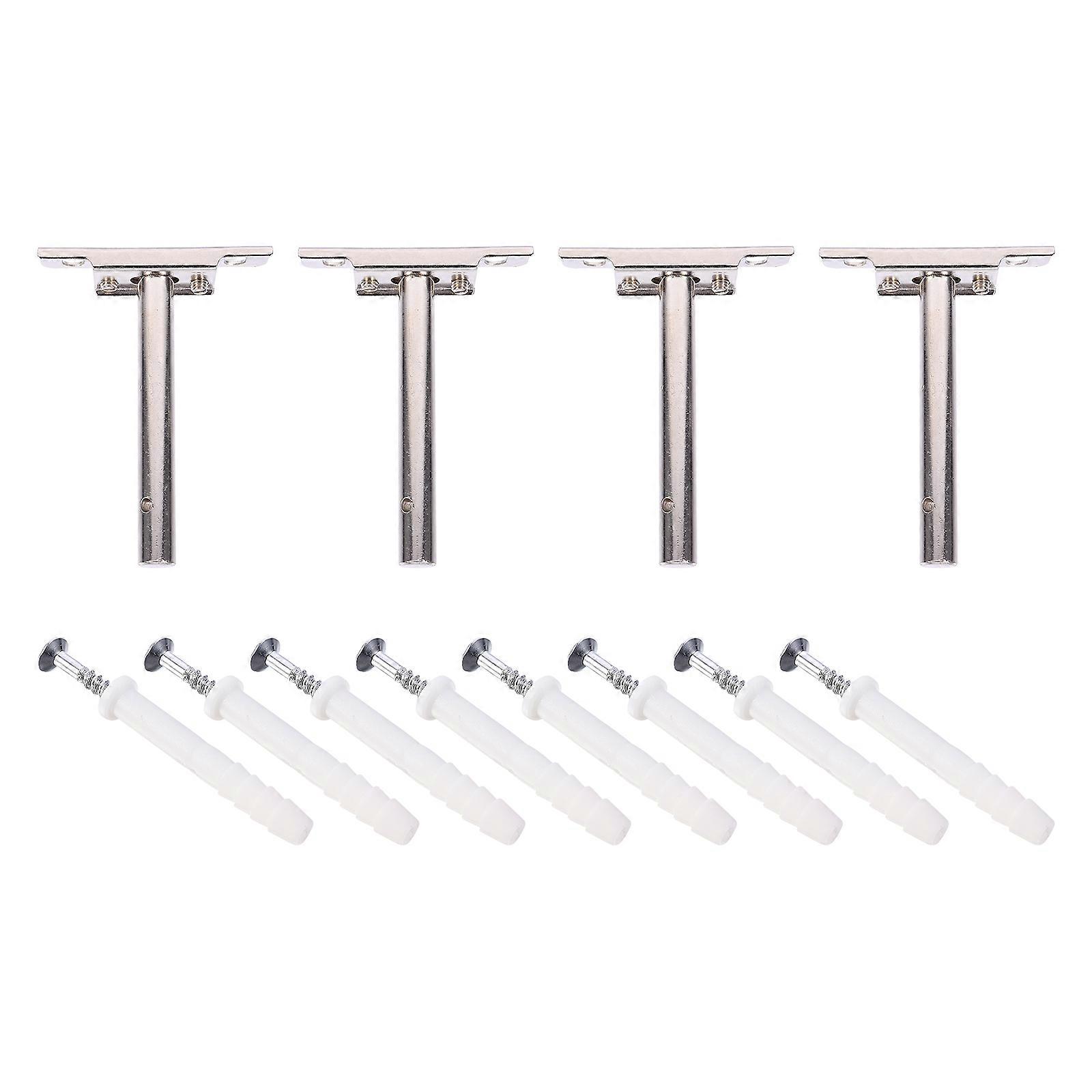 4 Sets Shelf Bracket Concealed Blind Shelf Wall Mount Support with Mounted Screws