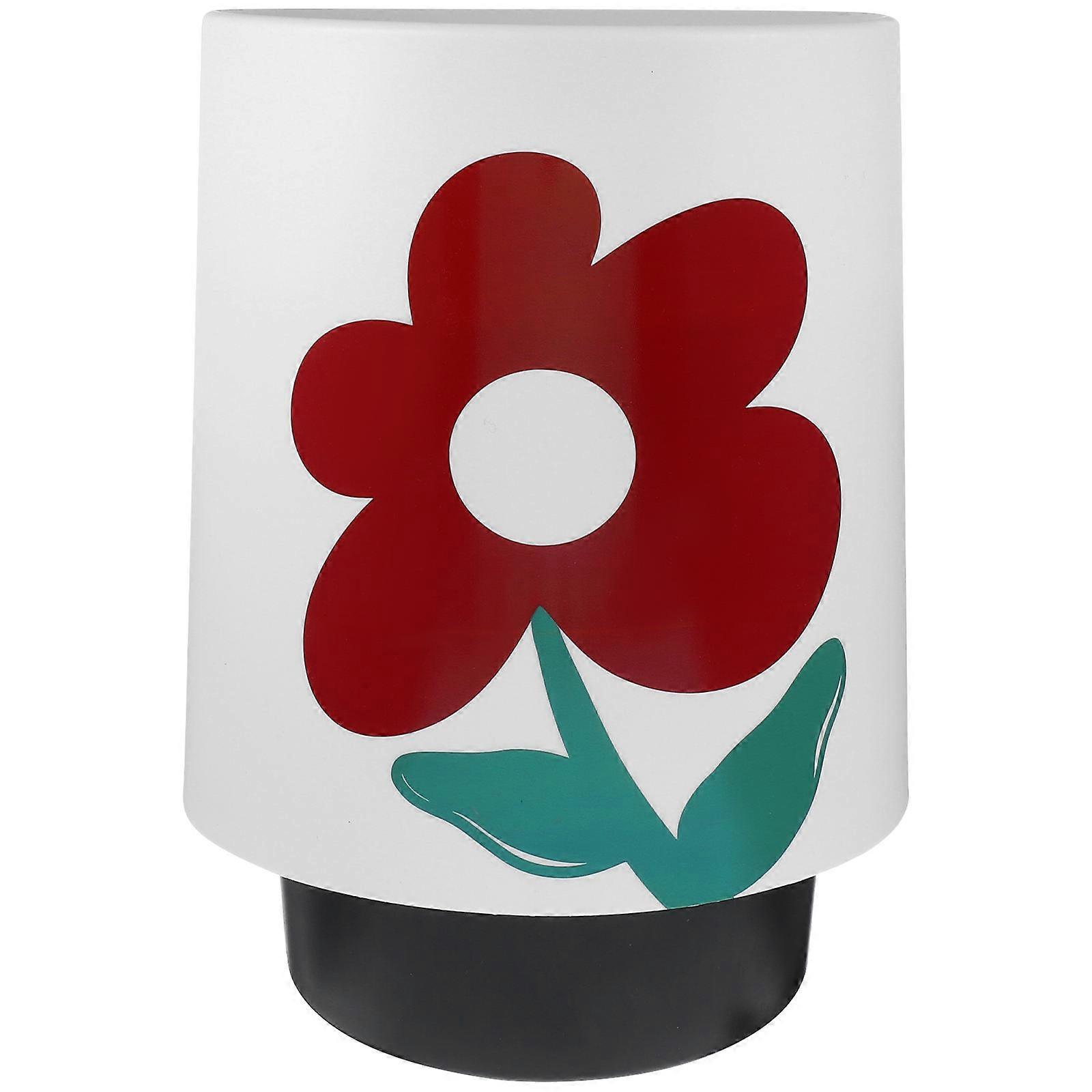 Small Trashcan Fashionable Rubbish Bin Living Room Bedroom Garbage Can Flower-shaped .02X9.04X9.04in Double-layered 1Set