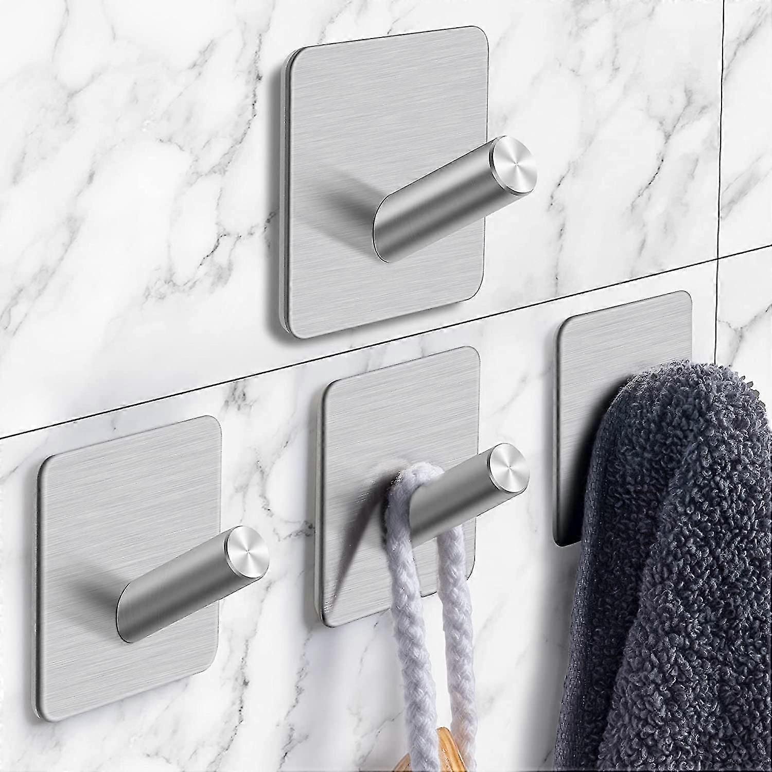 4-pack Adhesive Wall Hooks For Bathroom