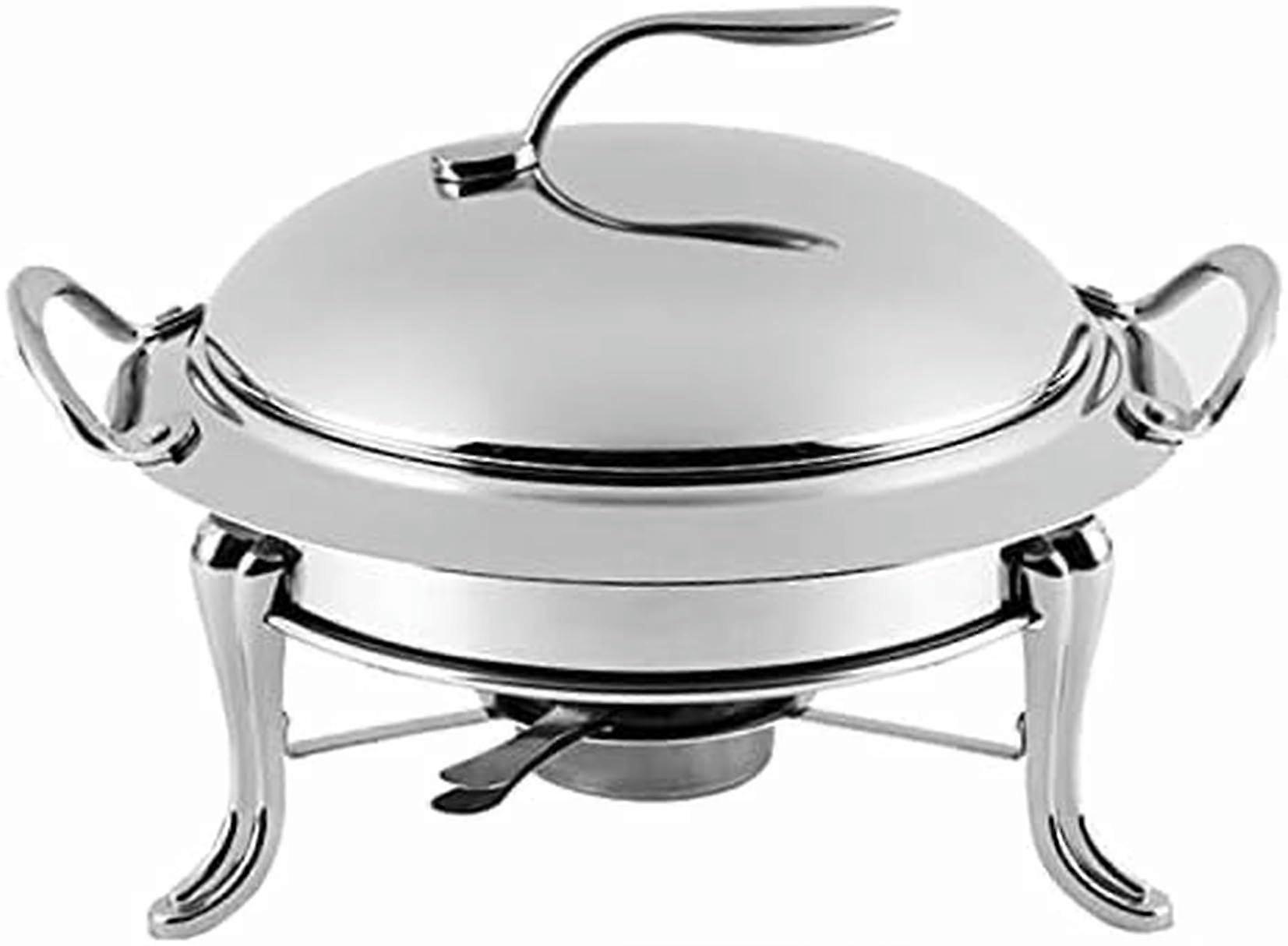 Chafing Dish Buffet Set, Full-Size Round Stainless Steel 22cm, Warming Tray with Buffet Utensils for Kitchen Party