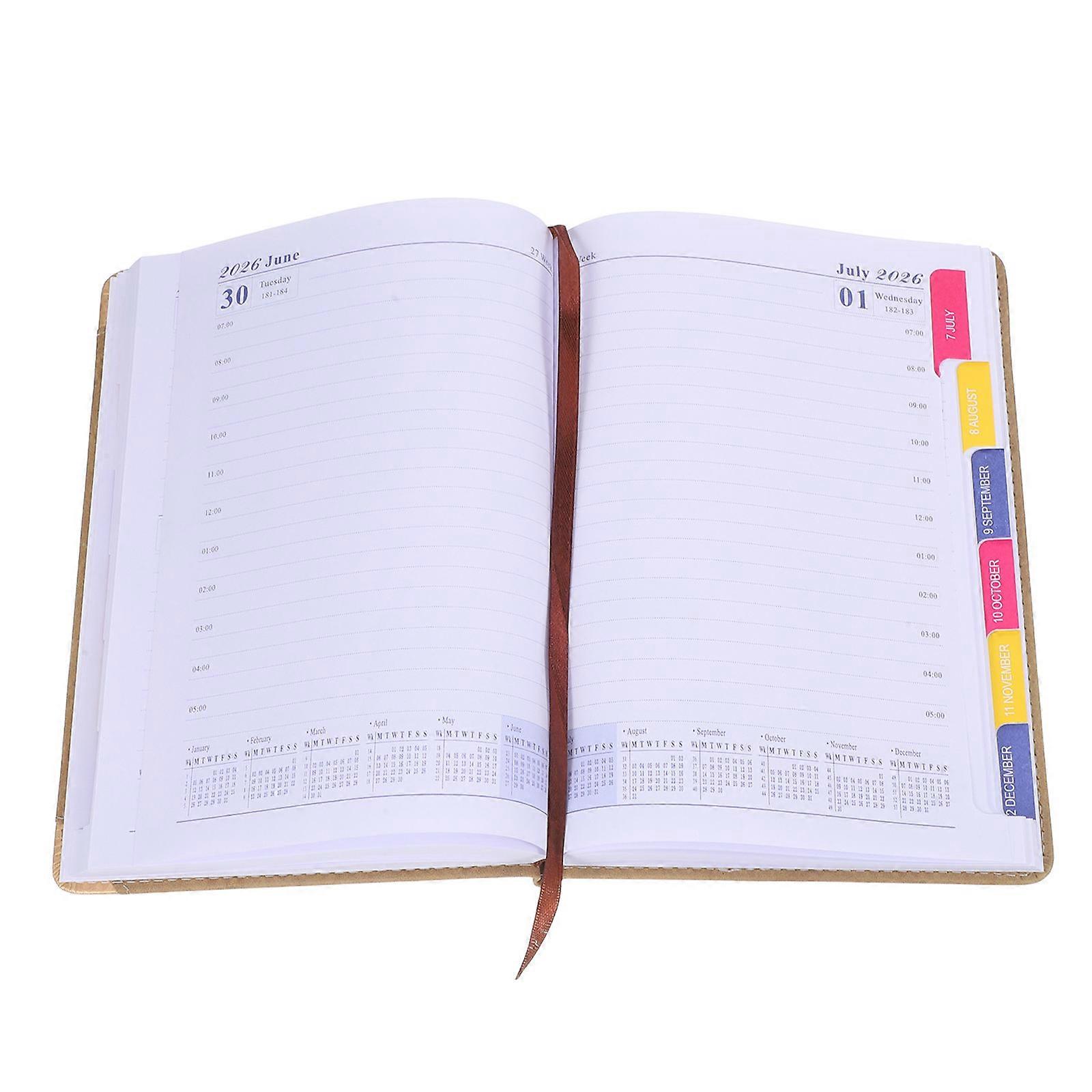 Compact Daily Planner with Monthly Index Bookmarks for Meetings, Appointments, Study, and Work Tasks