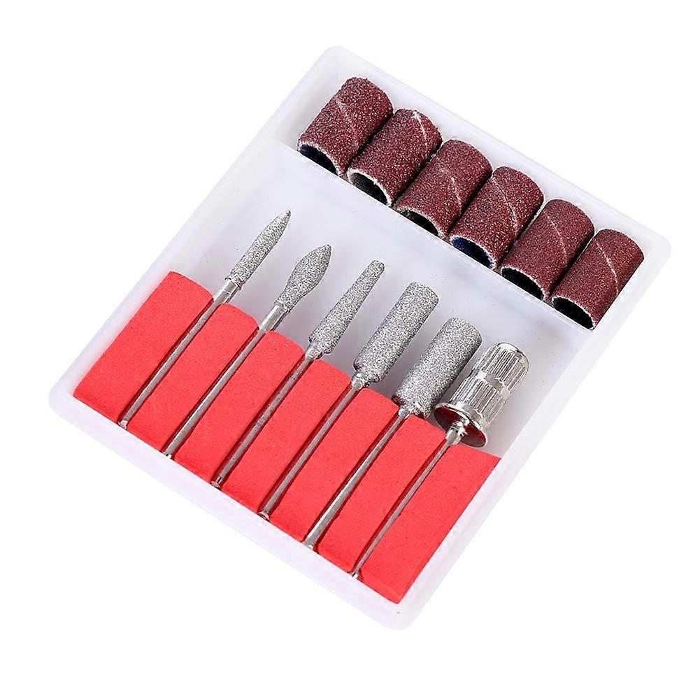 6pcs Drill Bits - Bits for electric file - Sanding bands Silver