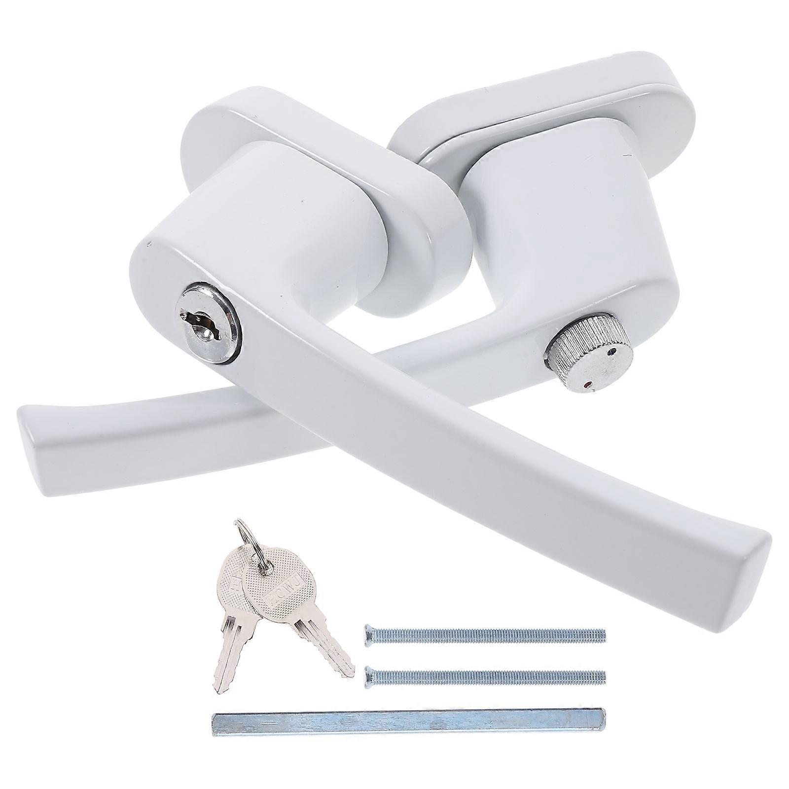 Commercial Door Lock With Handle Two-End Lever Lock Crank Handle For Home Security Zinc Alloy 1Pcs