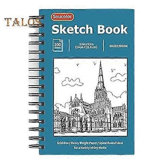 Hardcover Sketch Book Spiral Wire Bound 100 Sheets Acid Free Thick Paper Artist Art Student Sketching Drawing Writing Sketchbook Art