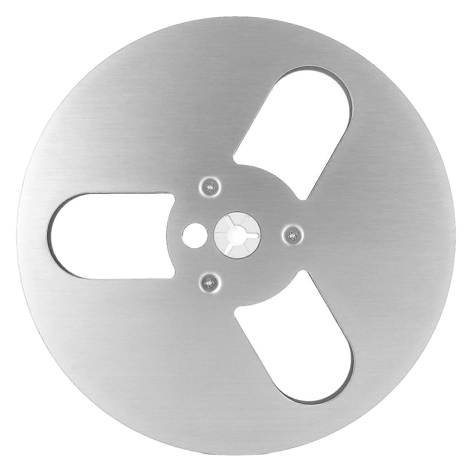 1/4 7 Inch Empty Tape Reel Aluminum Alloy Wind Resistance 3 Holes Open Reel Sound Takeup Reel for Recording for Nab Silver