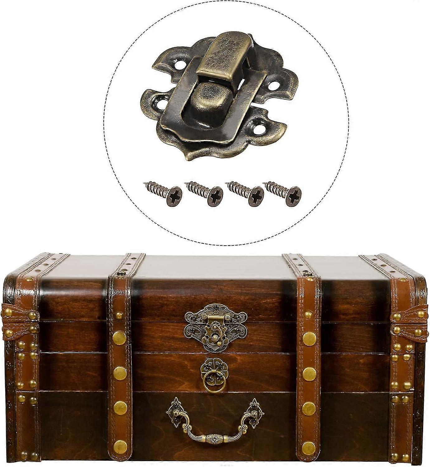 Toggle Catch Lock (30mm X 29mm) 2pcs, Iron Hasp Latches - For Cabinets Boxes Suitcases, Bronze Tone