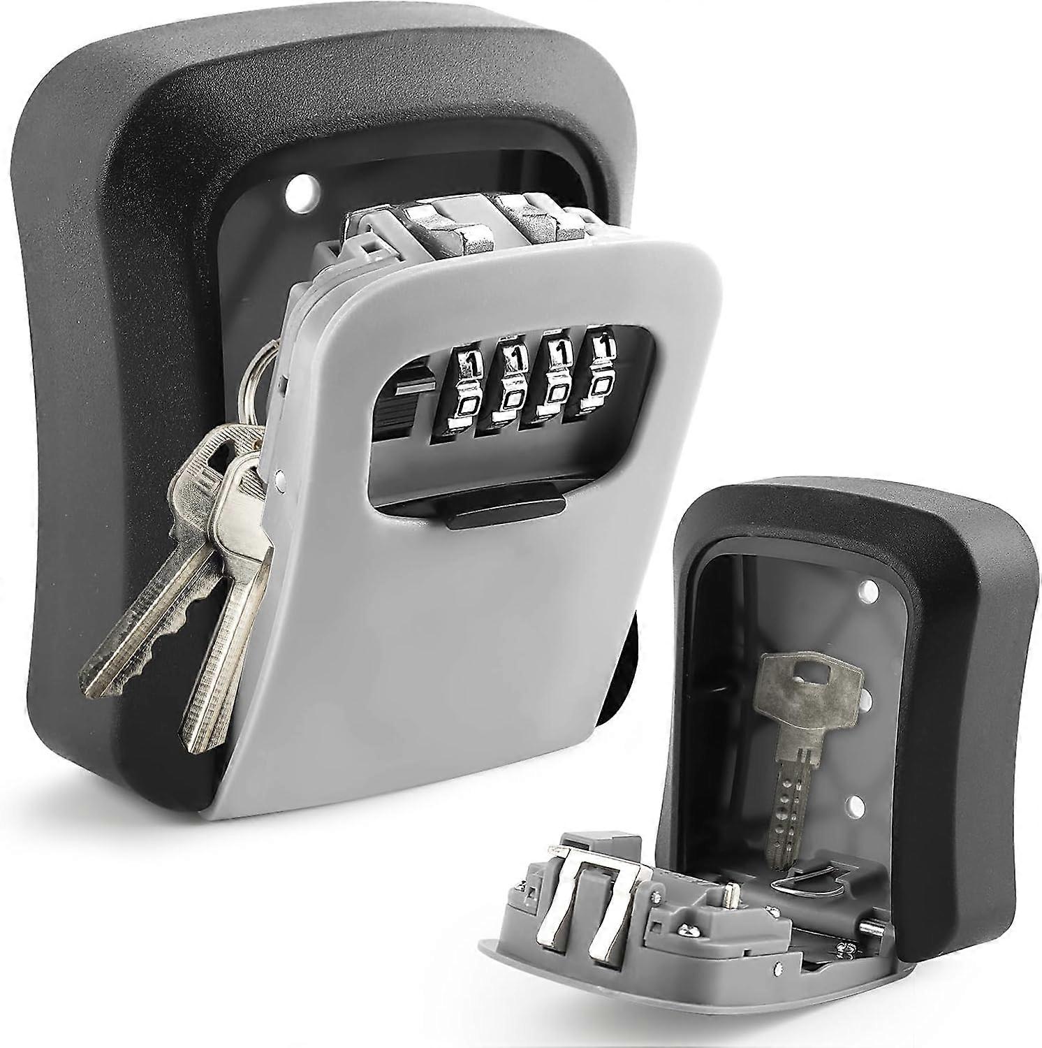 Secure Key Box, Outdoor Secure Key Box, Wall Mounted Key Box with 4-Digit Code, Key Box (AAA)