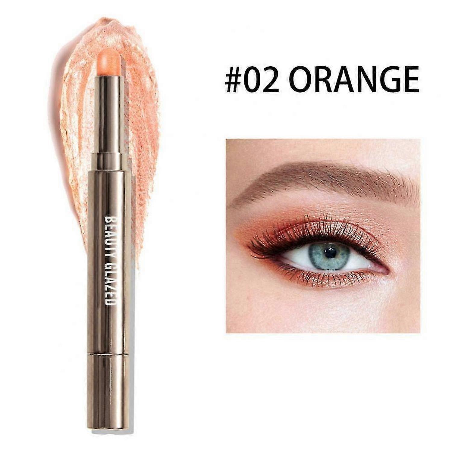 10 Color Double Ended Eye Shadow Stick avec éponge Brush Pearlescent Lasting