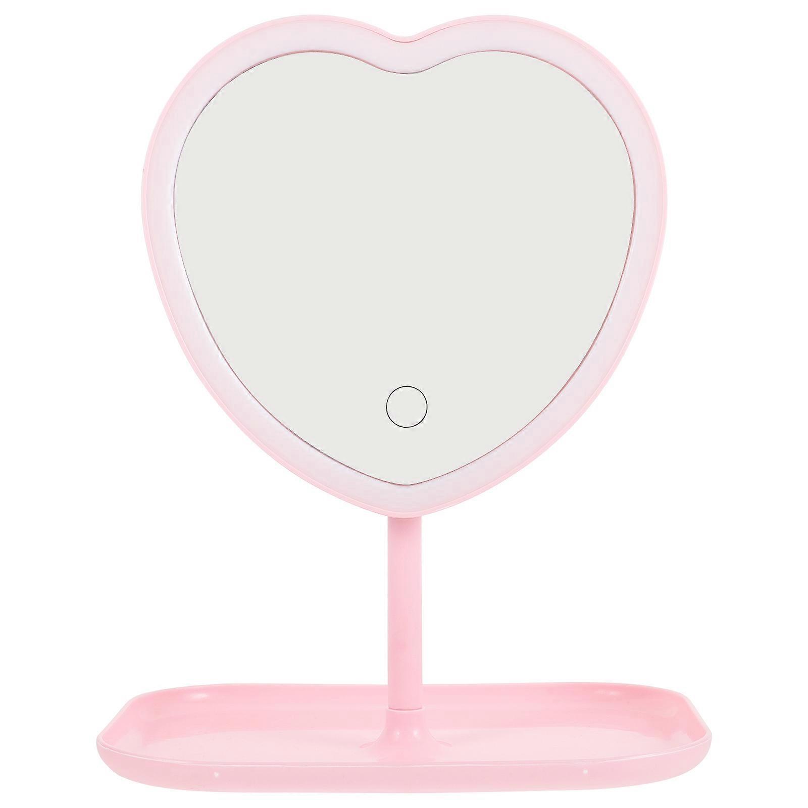 Table Makeup Mirror Led Lighting Dimming High-definition Reflection Non-distortion Rechargeable 1Pack