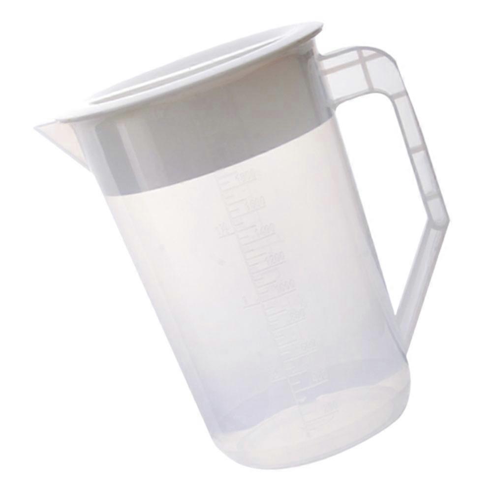Drinking Pitcher with Lid Temperature Resistant Beverage Container for Use 2L White 1Pack
