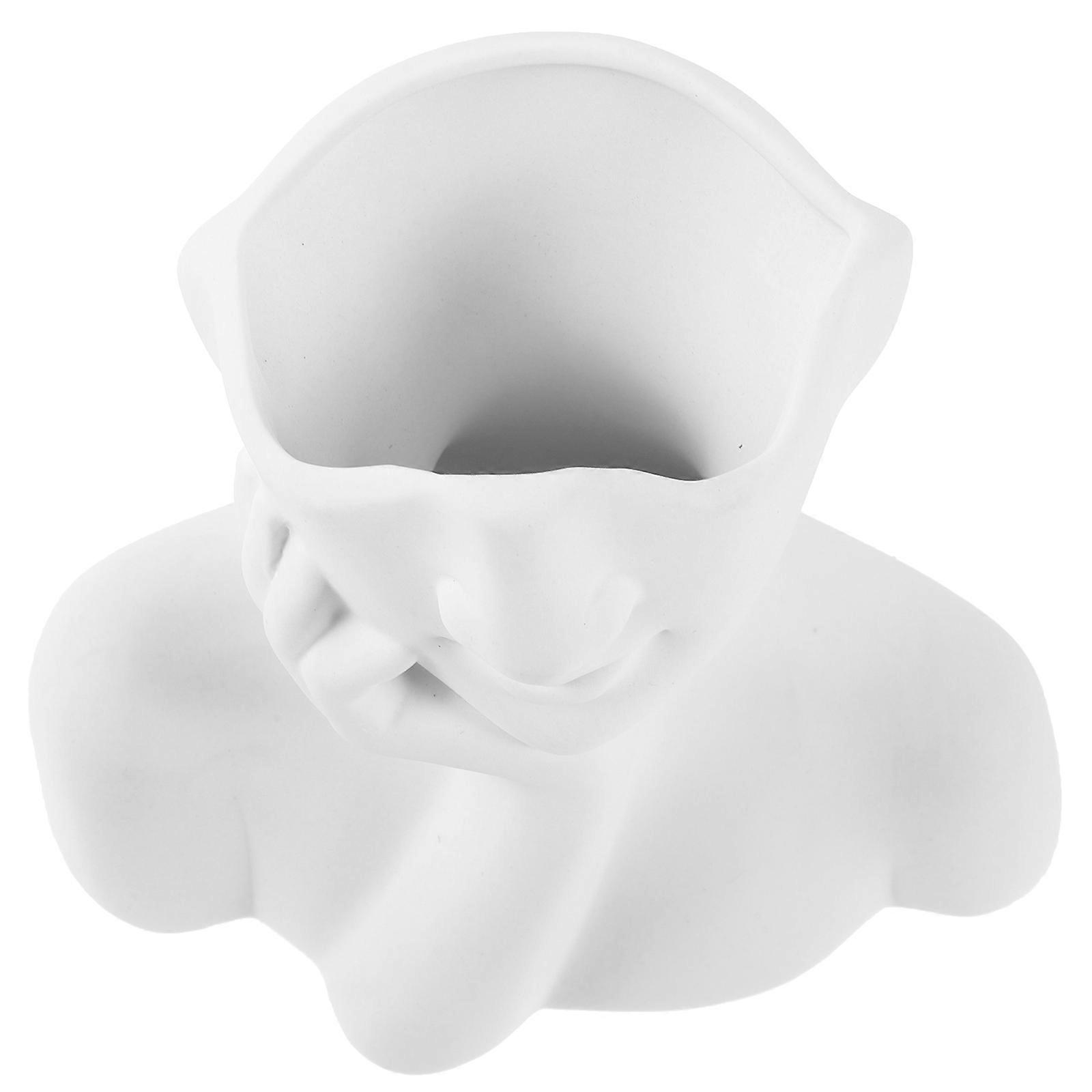 Ceramic Face Vase, Unique Decorative Flower Pot for Indoor Plants, Artistic Abstract Design, Compact for Easy Placement in Home Decor