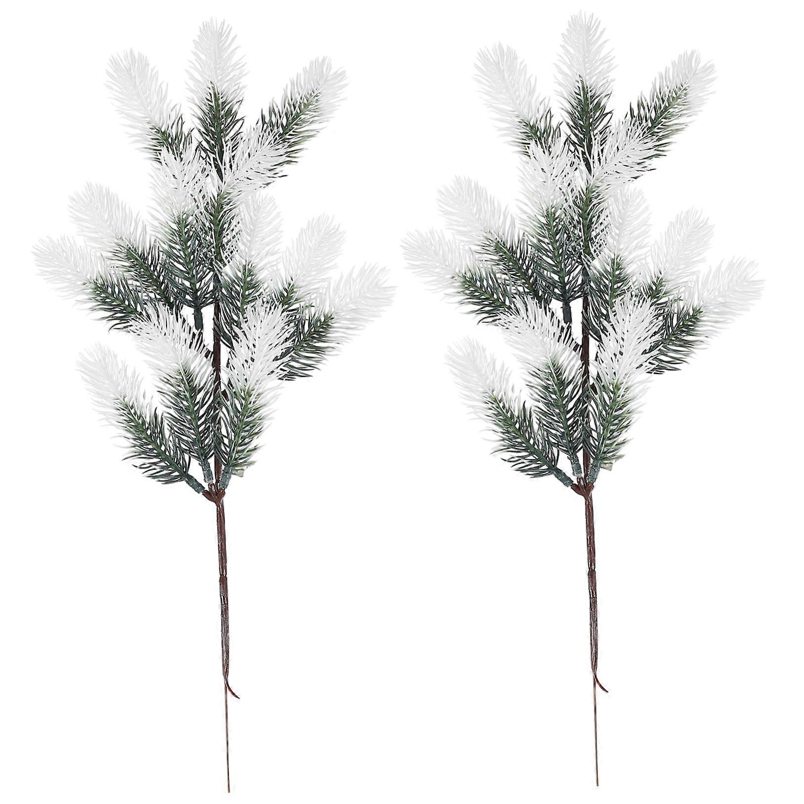 Artificial Pine Needles Pack of 2 Faux Pine Plants for Christmas Decoration, Realistic Green Color, 15-Inch Length