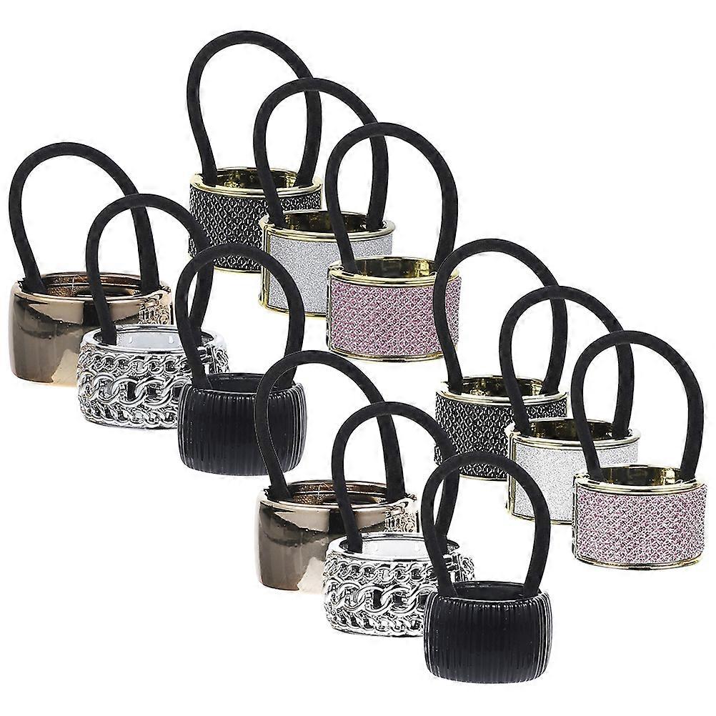 Γυναικεία Γραβάτα Μαλλιών Ponytail Hair Cuffs Cuffs Design 12Τμχ