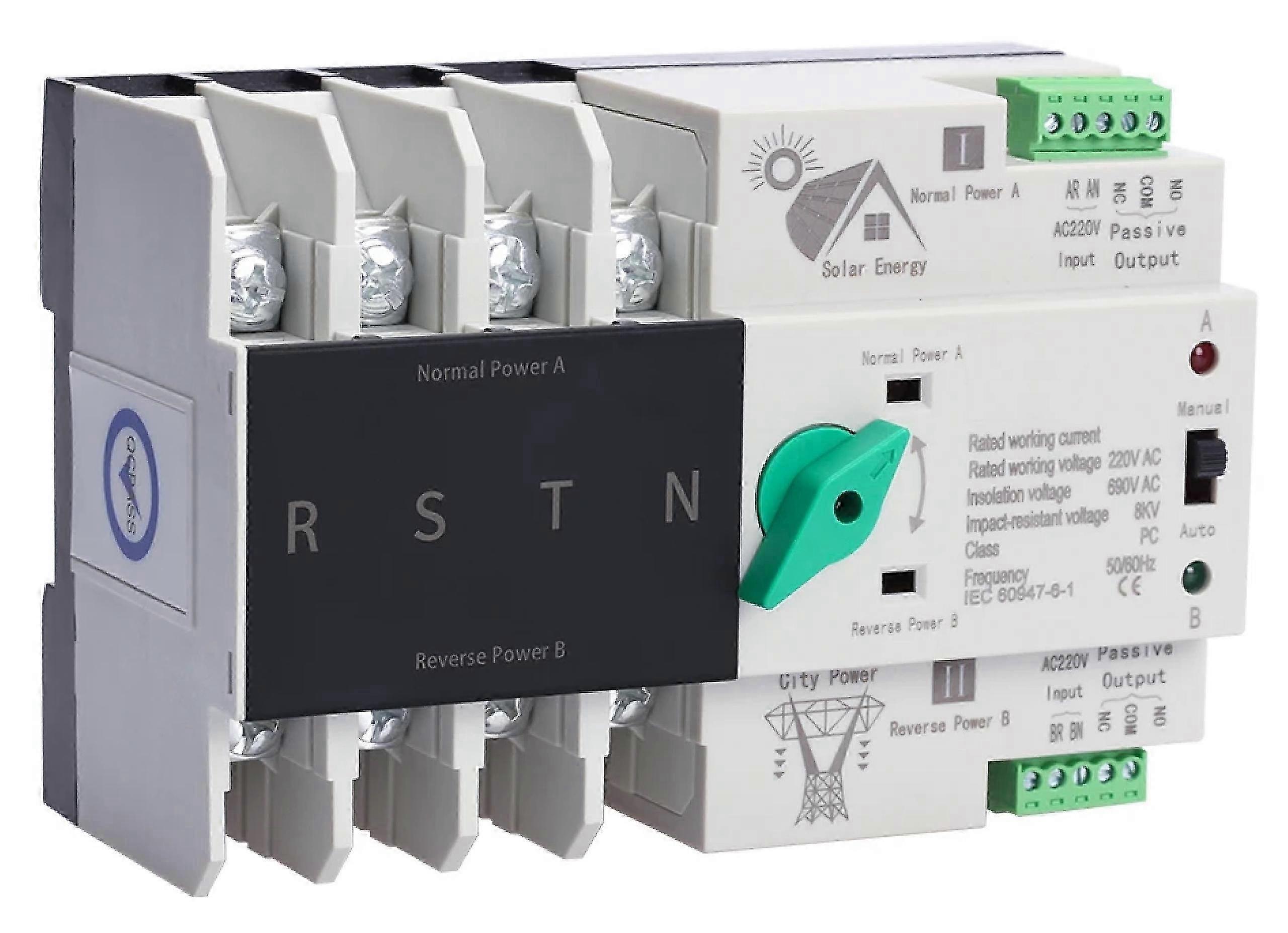 Automatischer Umschalter ATS 125a 4p Photovoltaik PV / 3-phasiges Netz