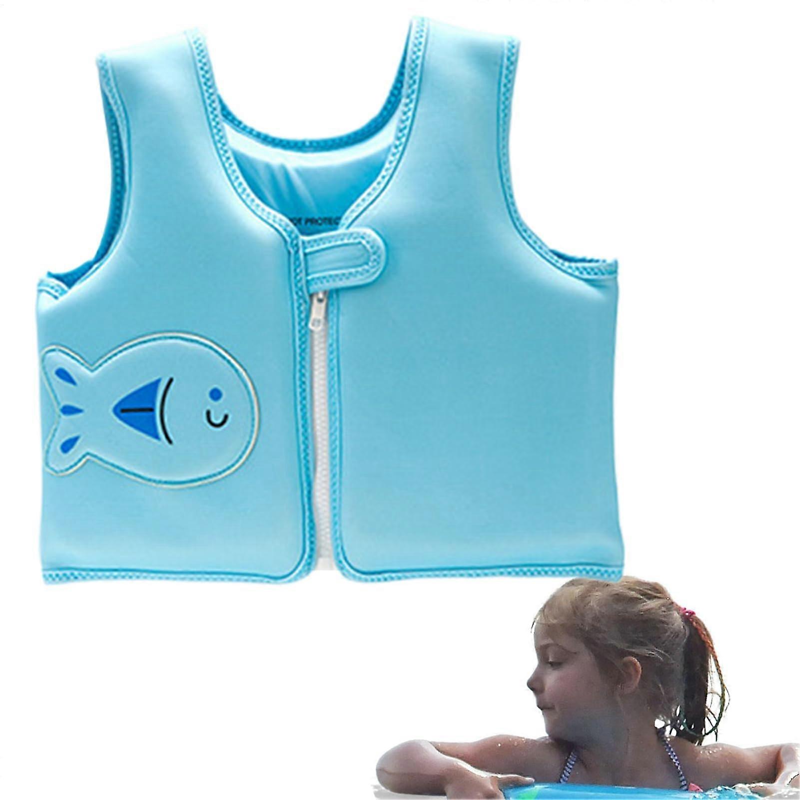 Schwimmjacke für Kinder - Soft Flotation Weste mit starkem Auftrieb für Schwimmen, Kajakfahren und Bootfahren in Blau
