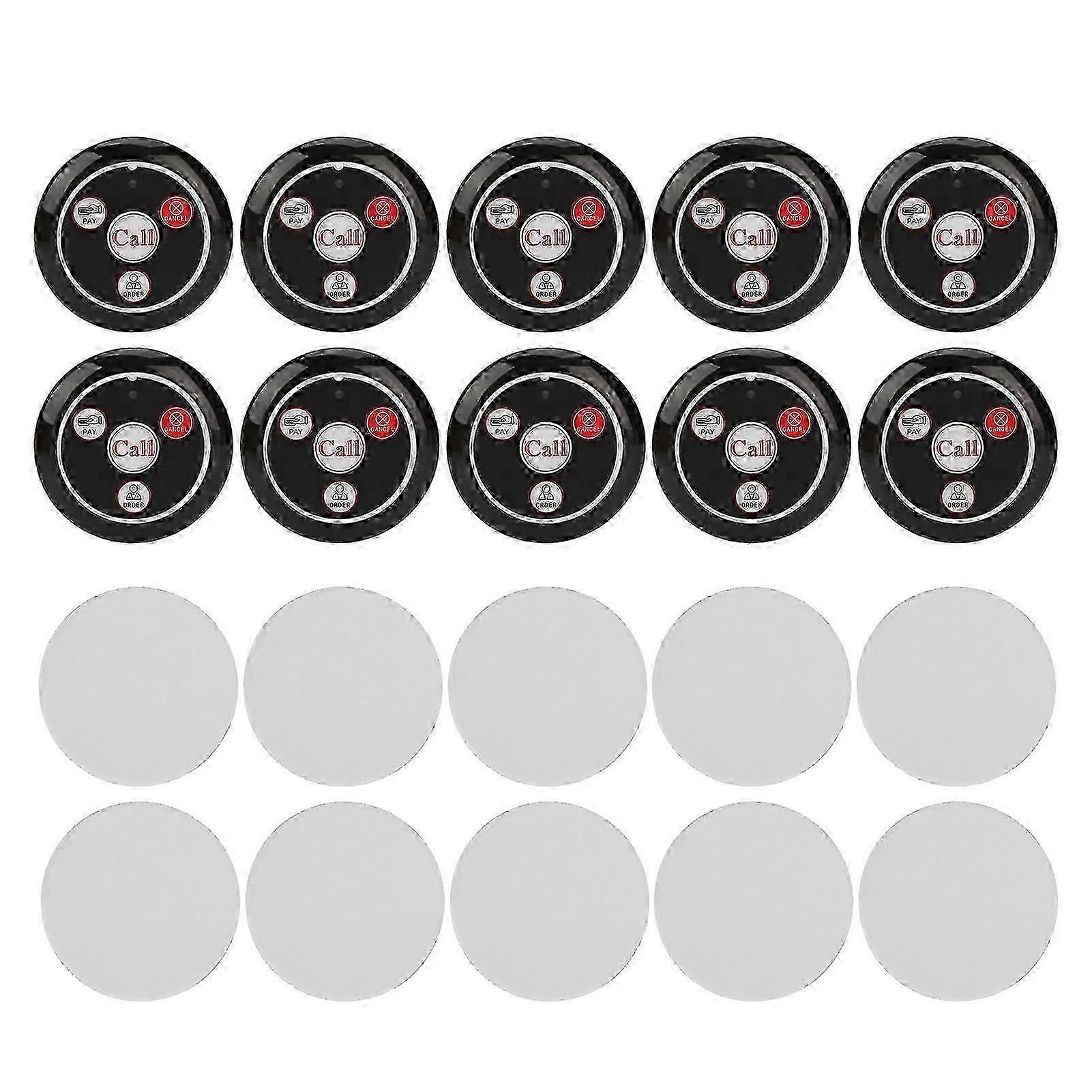 10pcs Wireless Pager Call Button RF Wireless Waterproof Restaurant Call Buttons with ABS Shell for 433.92MHz Host Display