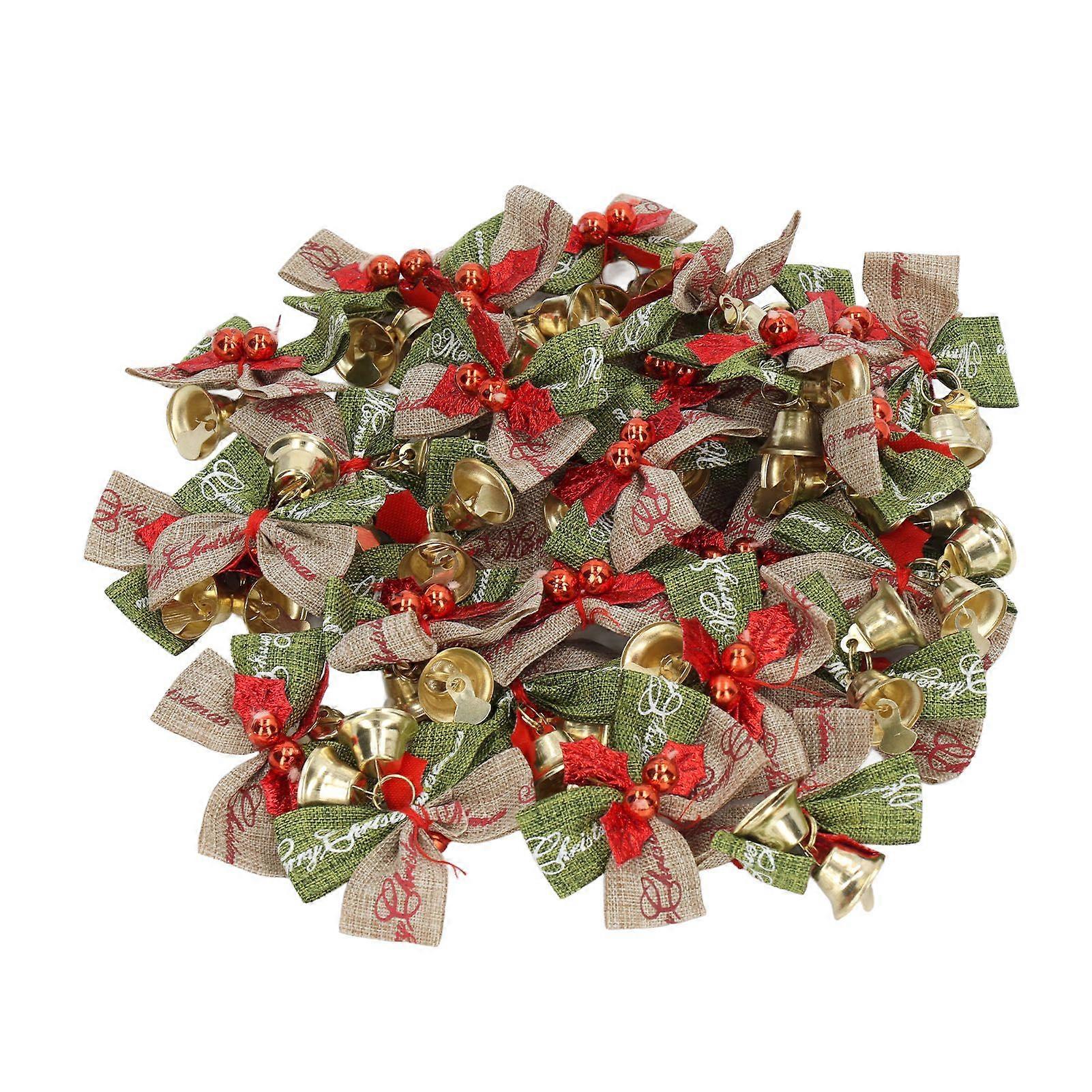 2025 Latest Model 50Pcs Mini Bowknot Bells Durable Metal Happy Vibes Widely