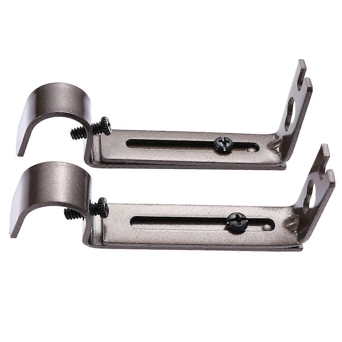Adjustable Vintage Style Curtain Rod Brackets Easy Install Drapery Accessories 2 Pcs Coffee Color