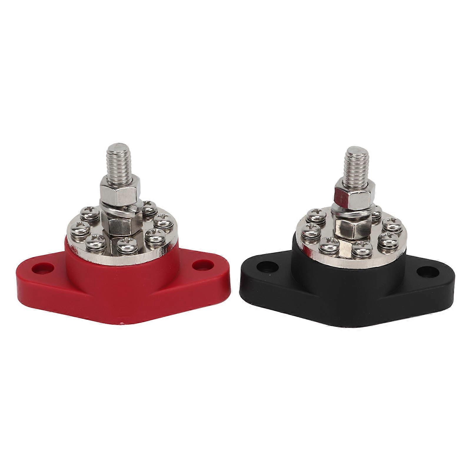 3/8inch M10 300A Power Distribution Block 16 Studs Heavy Duty Battery Terminal Junction Block Red Black 