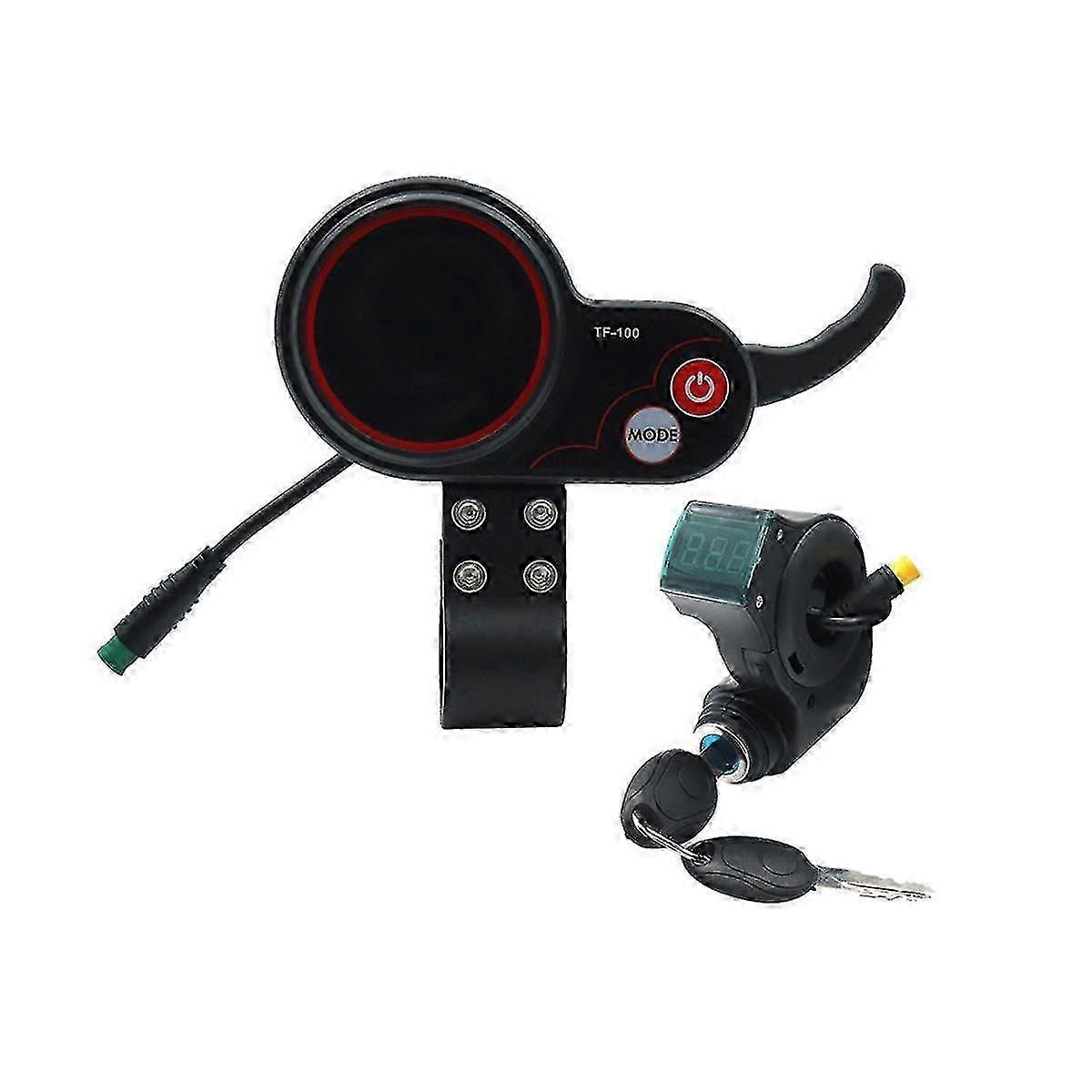 TF-100 Display Dashboard 5Pin+3PIN Ignition Lock Key Scooter Skateboard Speedometer for Electric Sc