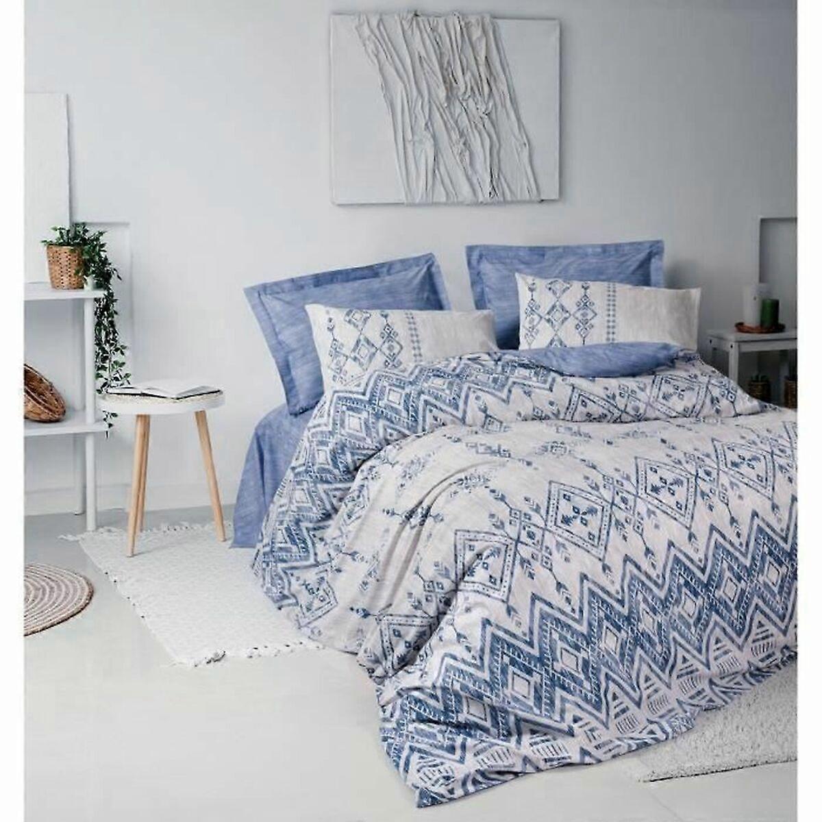 Duvet Cover Set Blue 220 x 240 cm