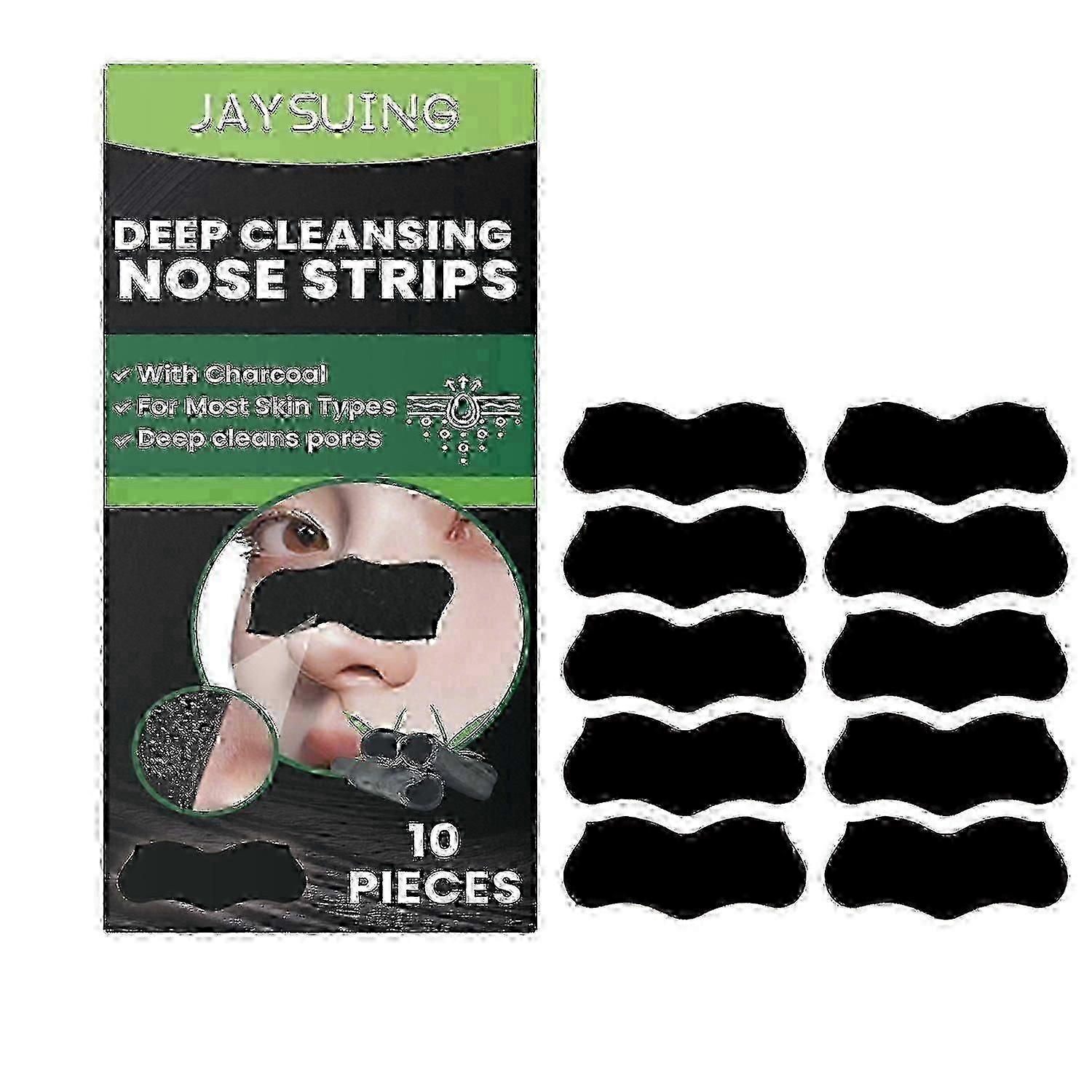Jaysuing Unscented Charcoal Pore Cleansing Patches Gentle Cleansing Pores Blackheads Nose Care Patch