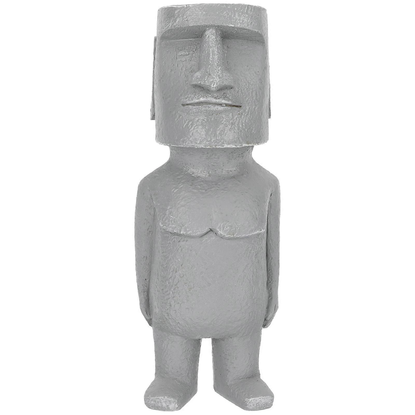 Resin Statues Statue Style Decorative Desktop Moai Figurine Indoor Decoration Realistic Design 1Set