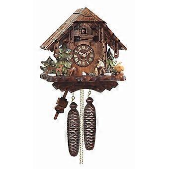 Engstler - 427/8 - Kuckucksuhr - 8-Tag-Kettenzugwerk - Nussbaum - 30 cm