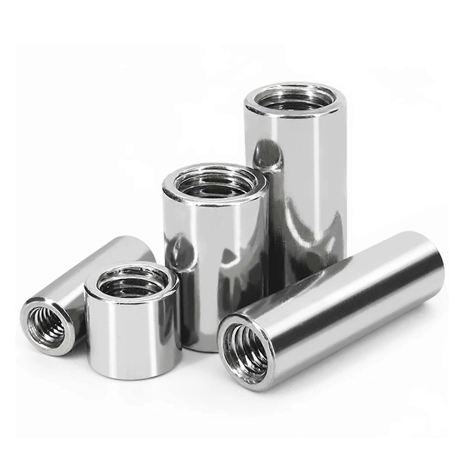 M3 M4 M5 M6 M8 M10 304 Stainless Steel Extension Round Union Nut Connector Sleeve Nuts 10pcs M5x8x8mm