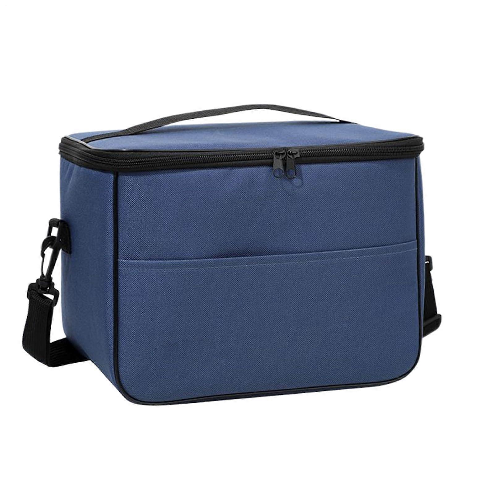 Large Lunch Bag Insulated Cooler With Adjustable Shoulder Strap Freezer Safe Food Container For Work Outdoor TG28 Blue