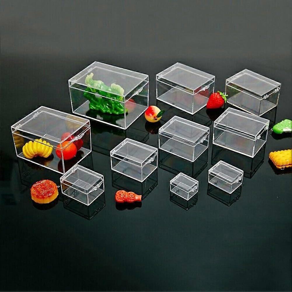 ReFor Rectangle Plastic Box for Desktop Storage and Display of CT Samples, 5.5 x 4 x 2.5 inches, Clear, Durable