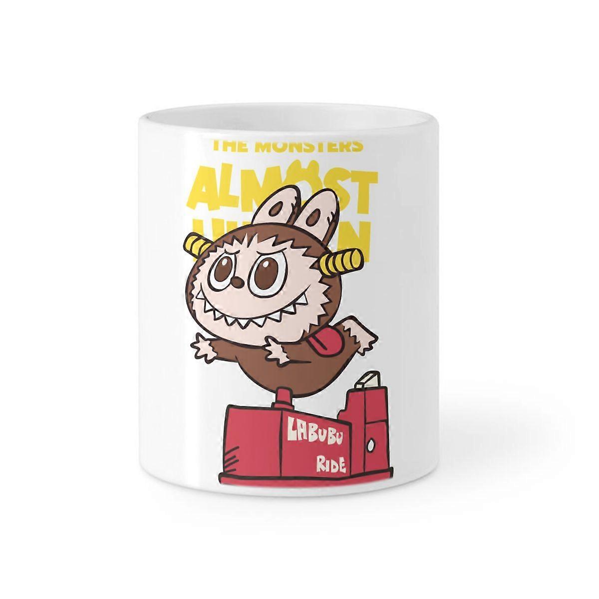 LABUBU Ride Mug Funny Bunny on Coin Machine Ceramic Cup