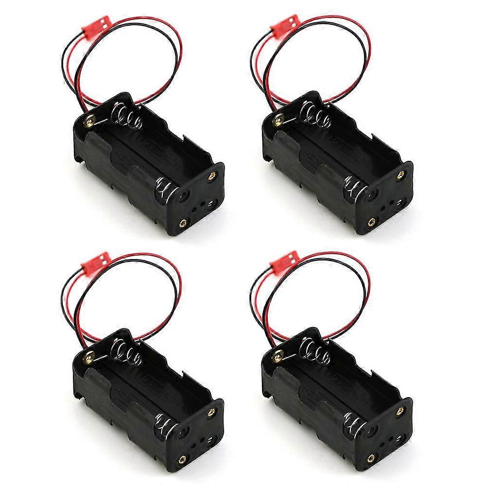 4Pack 6V 4XAA Battery Container Case Holder Pack Box JST Plug Receiver for Redcat 1/8 1/10 RC Nitro