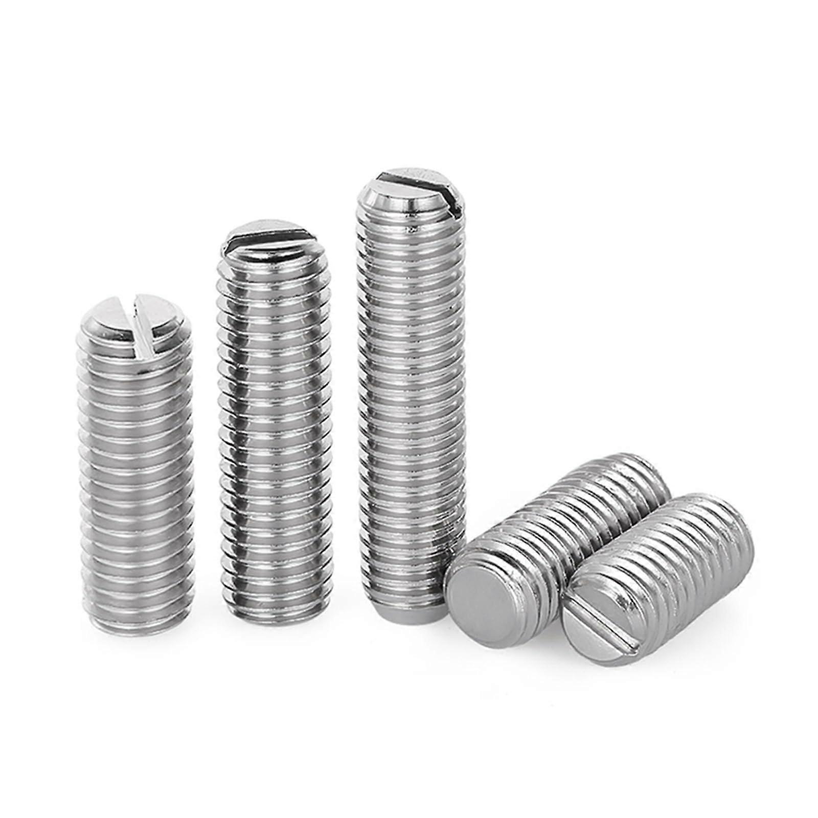 5/20 pieces headless mechanical watch wire screws, slotted screws made of 304 stainless steel, single row, with flat end (6mm, M6) M6 6mm