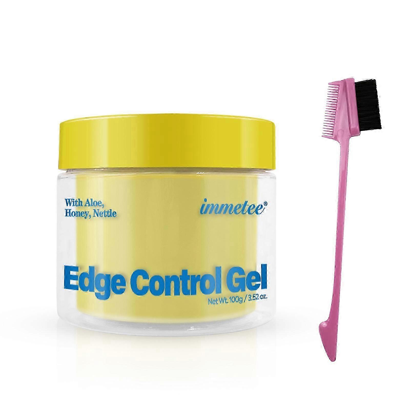 Żel Edge Control ze szczotką, Żel do stylizacji włosów Poskramiacz włosów Flyaway, Żel Edge Control do włosów afro 100g, 3.52 oz