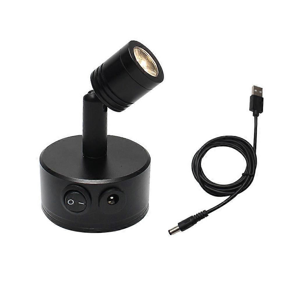 Small Spotlights For Displays Indoor Ceiling Spotlight Stick On 3w Led Spot Light Angle Adjustable Lighting Round Shape Black 1Pack