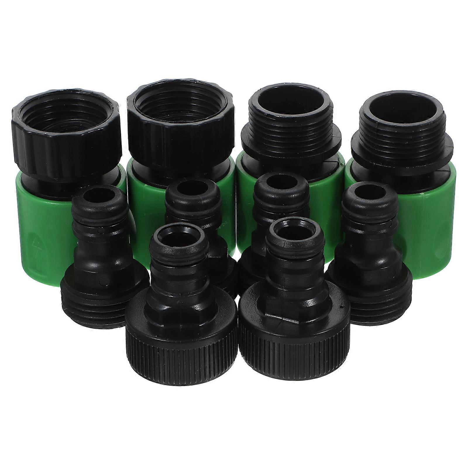 Threaded Hose Adapter Kit 10PCS Set for Garden Hose Connections Fittings with Rustproof Technology Black and Green