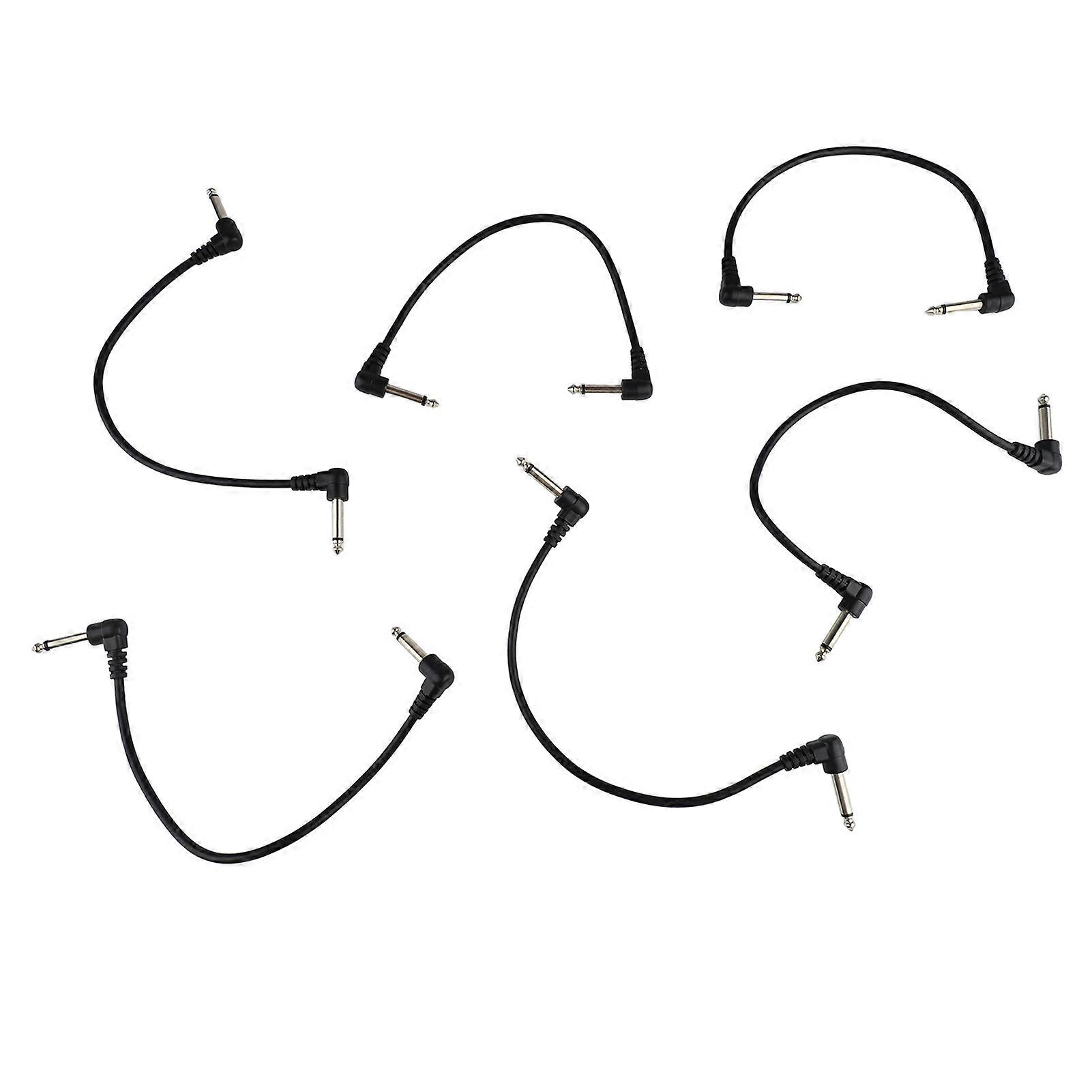 6Pcs Guitar Pedal Cable Musical Instruments Patch Cord Electric Effect Wire Music Lovers Playing Ornament 2 Elbow Head