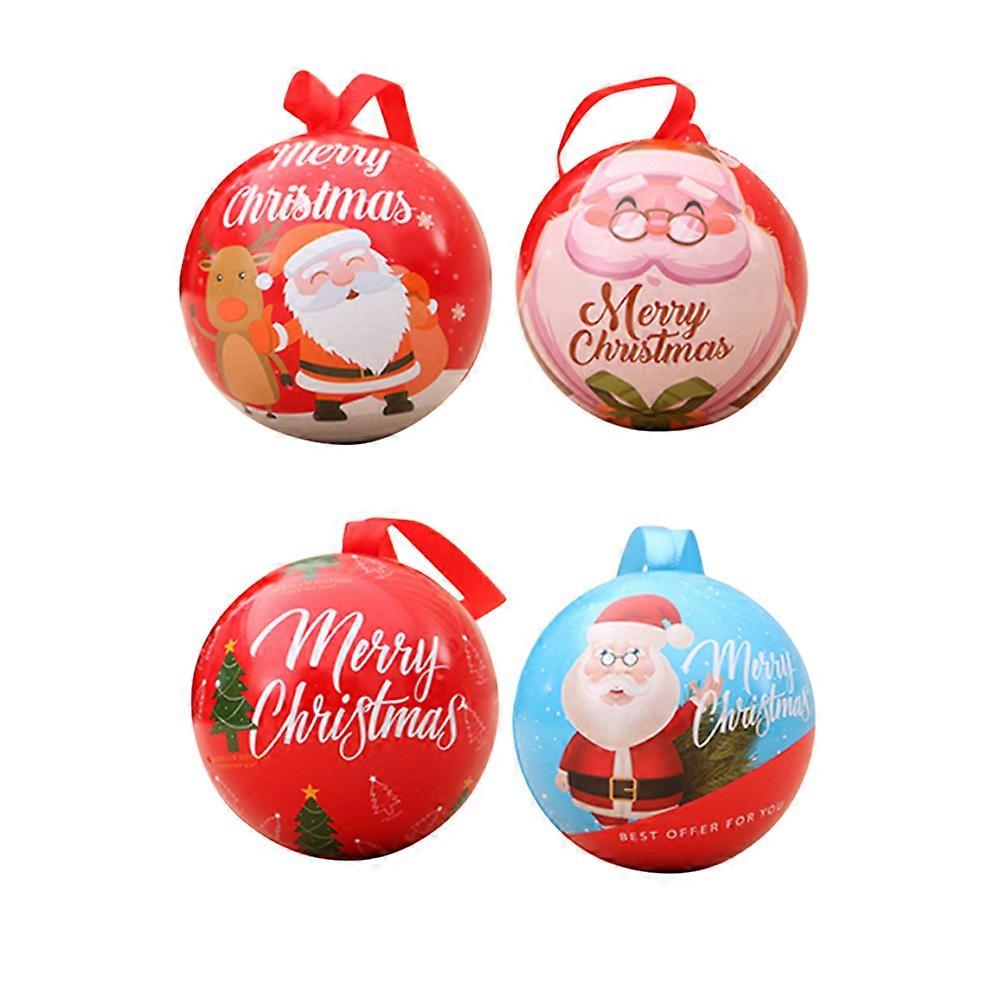 Holiday Candy Boxes Ball Shaped Small Gift Boxes Assorted Color 6.50X6.50X6.50CM Storage 4Pcs