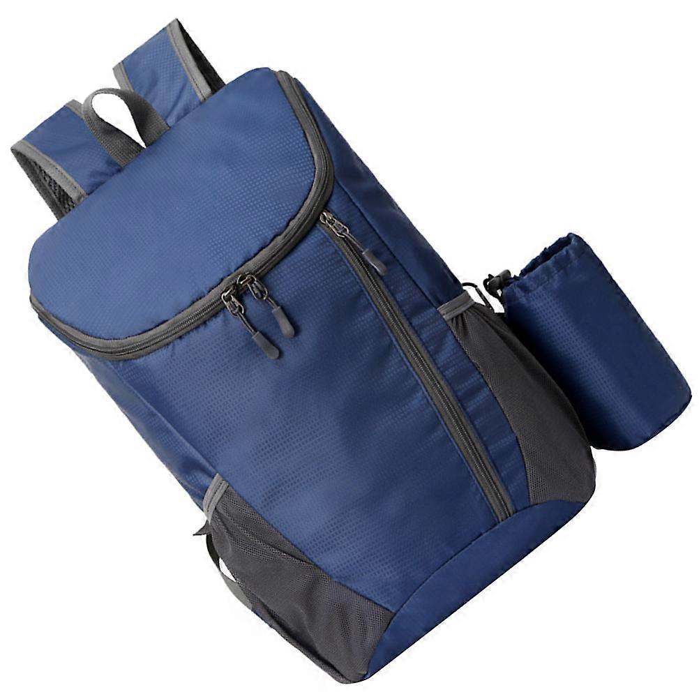 Durable Nylon Backpack for Daily Use Dark Blue Lightweight and Foldable Large Capacity Storage Bag