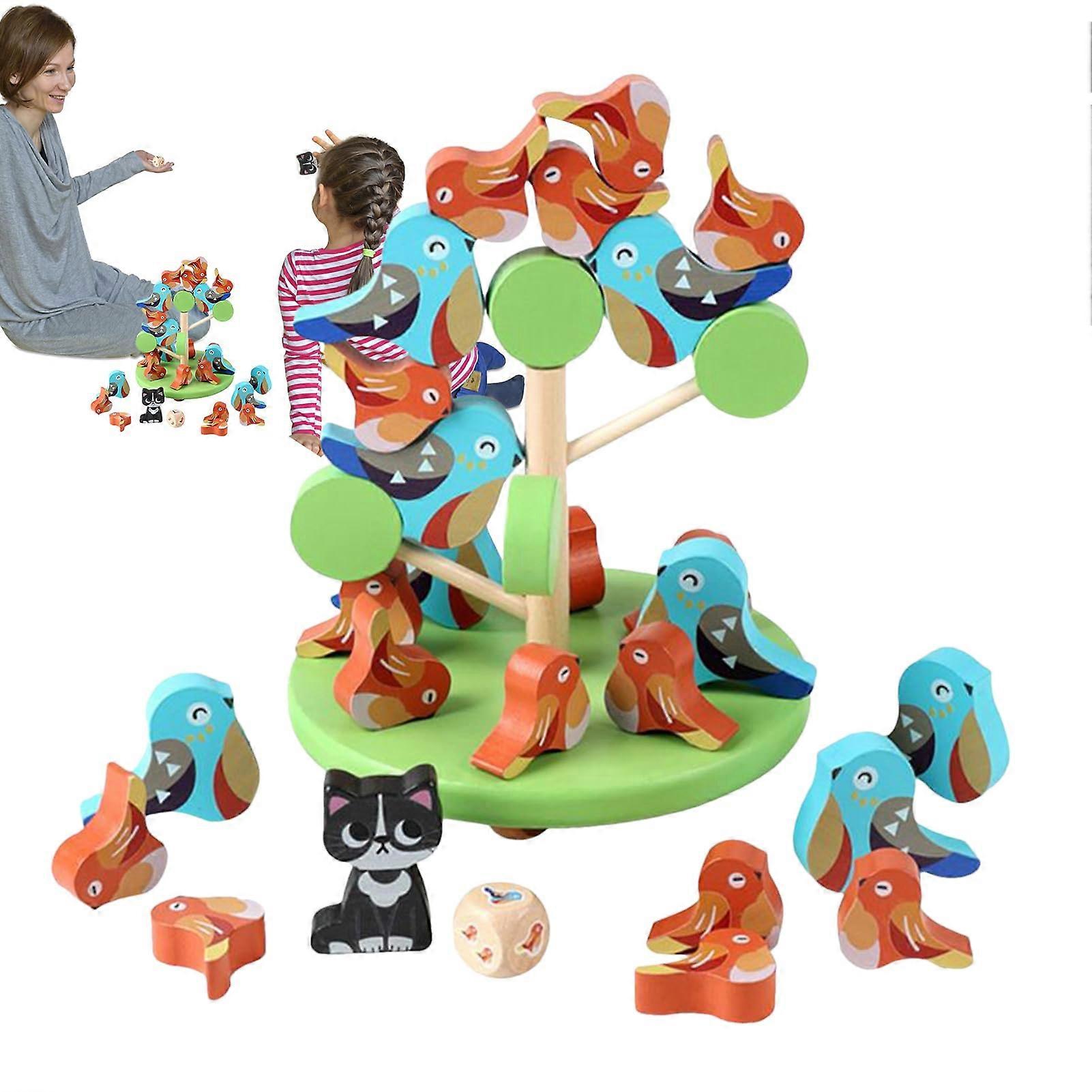 Balance Game  Wooden Balance Bird Board Game  Interactive Fine Motor Skill Toy for Indoor School Table Learning Enhancement